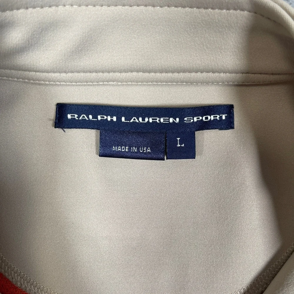 Vintage Polo Ralph Lauren Sport Jacket Womens L Beige‎ Cropped Fit USA Made 90s